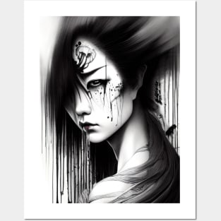 Gothic Girl Ink Art Posters and Art